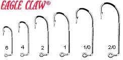 Eagle Claw Style 630 - 635 90 Degree O'Shaughnessy Jig Hook